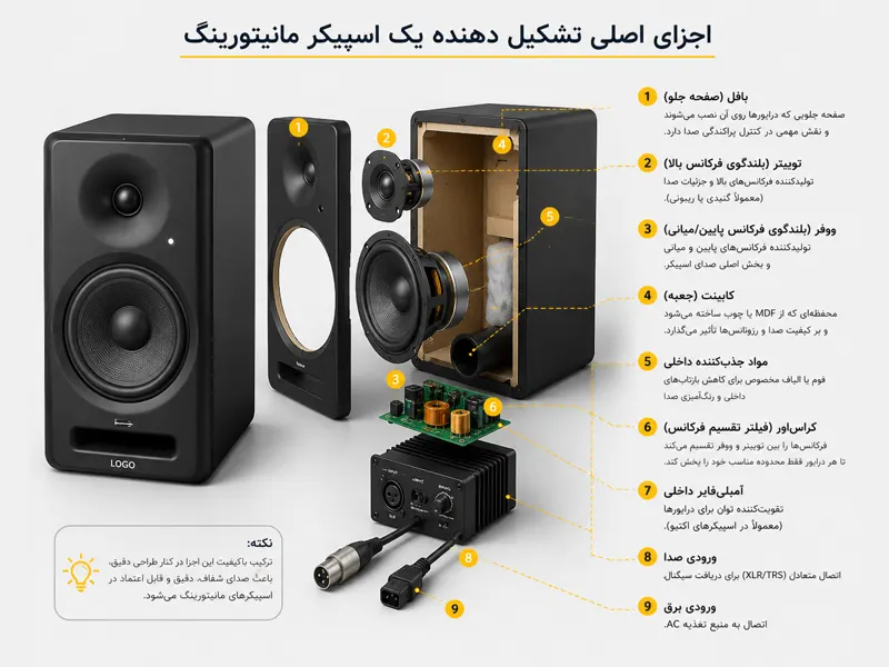 اجزای اصلی اسپیکر مانیتورینگ