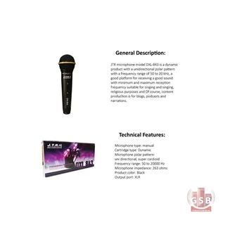 میکروفن با سیم جی تی آر JTR DXL-843