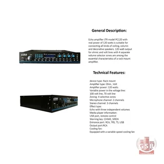 میکسر آمپلی فایر جی تی آر JTR PC120