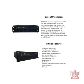 پاور آمپلی فایر جی تی آر JTR PL-1000